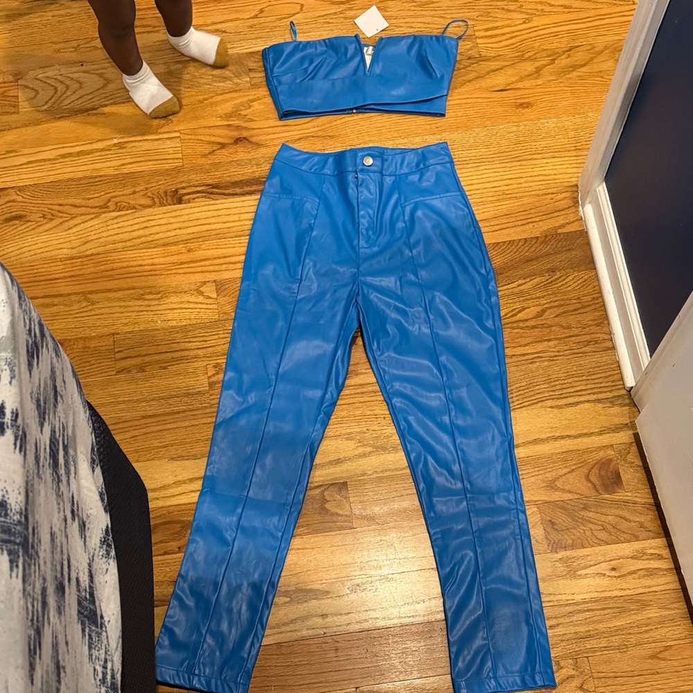Blue Women's Pants & Jumpsuit Set